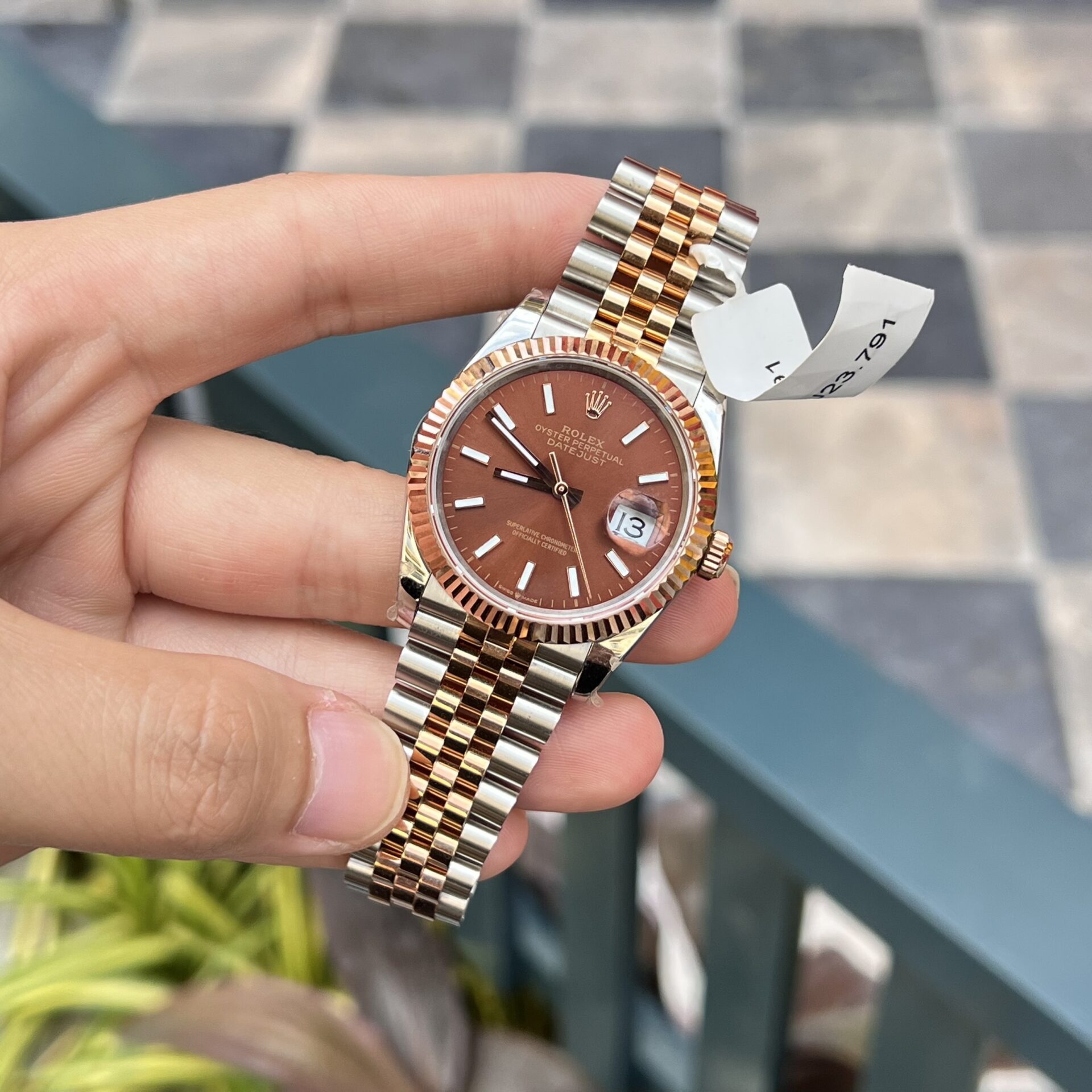 Rolex DateJust Gold Wrapped Chocolate Dial Super Clone Watch Luminous Markers GMF 36mm - Image 4