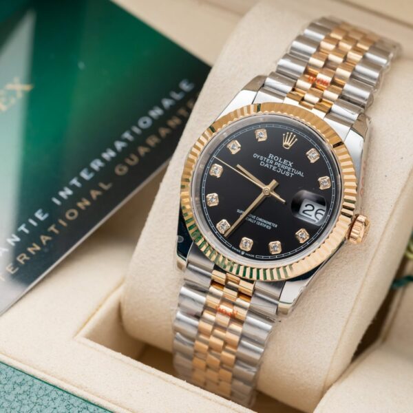 Dong Ho Rolex DateJust Boc Vang That Mat Den Nam Nha May GM 36mm 7 1