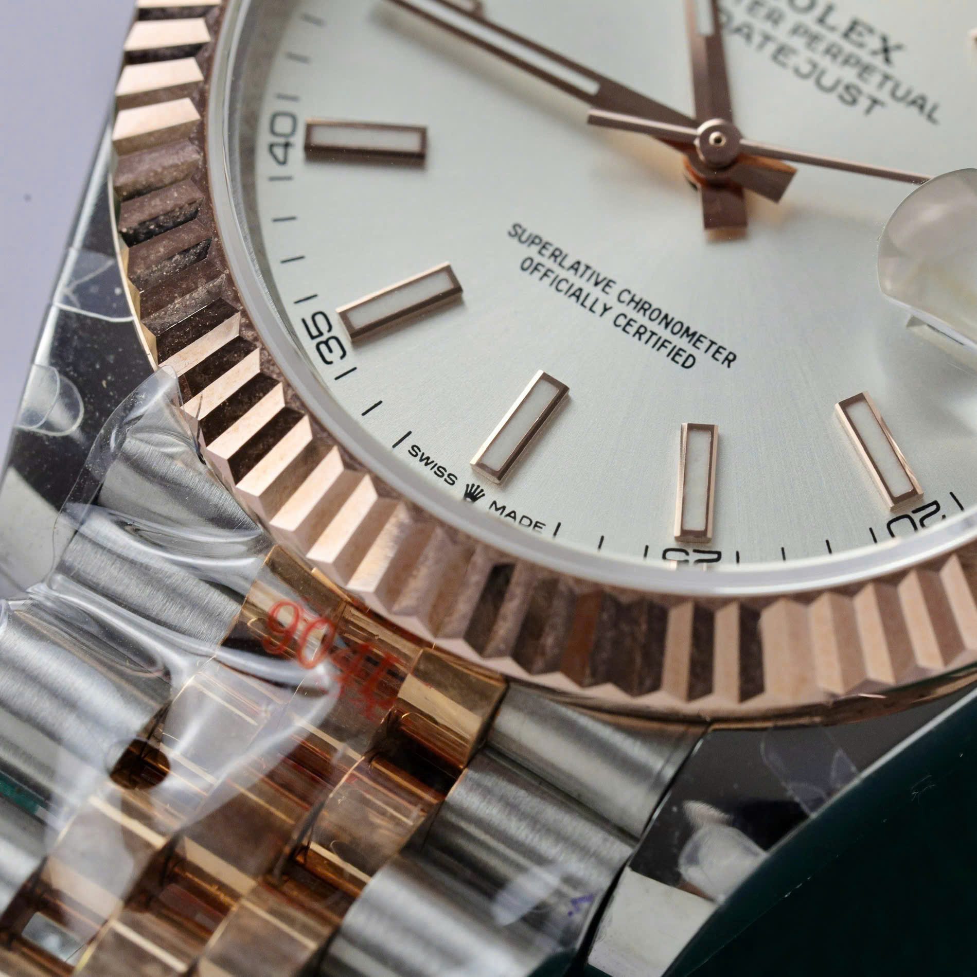 Rolex DateJust Super Clone Watch Gold Wrapped Jubilee Strap GM Factory 41mm - Image 7