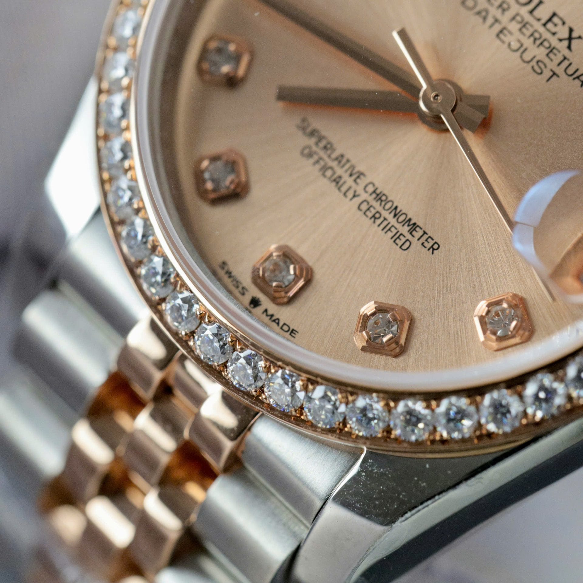 Rolex DateJust Super Clone Watch Custom Moissanite Diamonds Hong Kong 31mm - Image 8