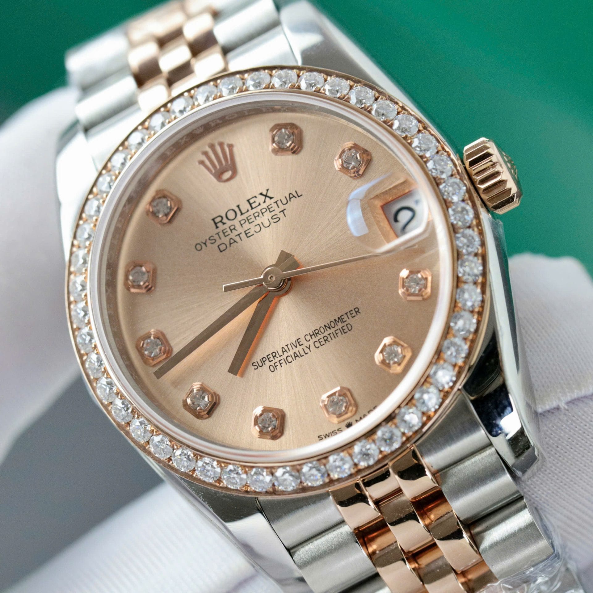 Rolex DateJust Super Clone Watch Custom Moissanite Diamonds Hong Kong 31mm - Image 6