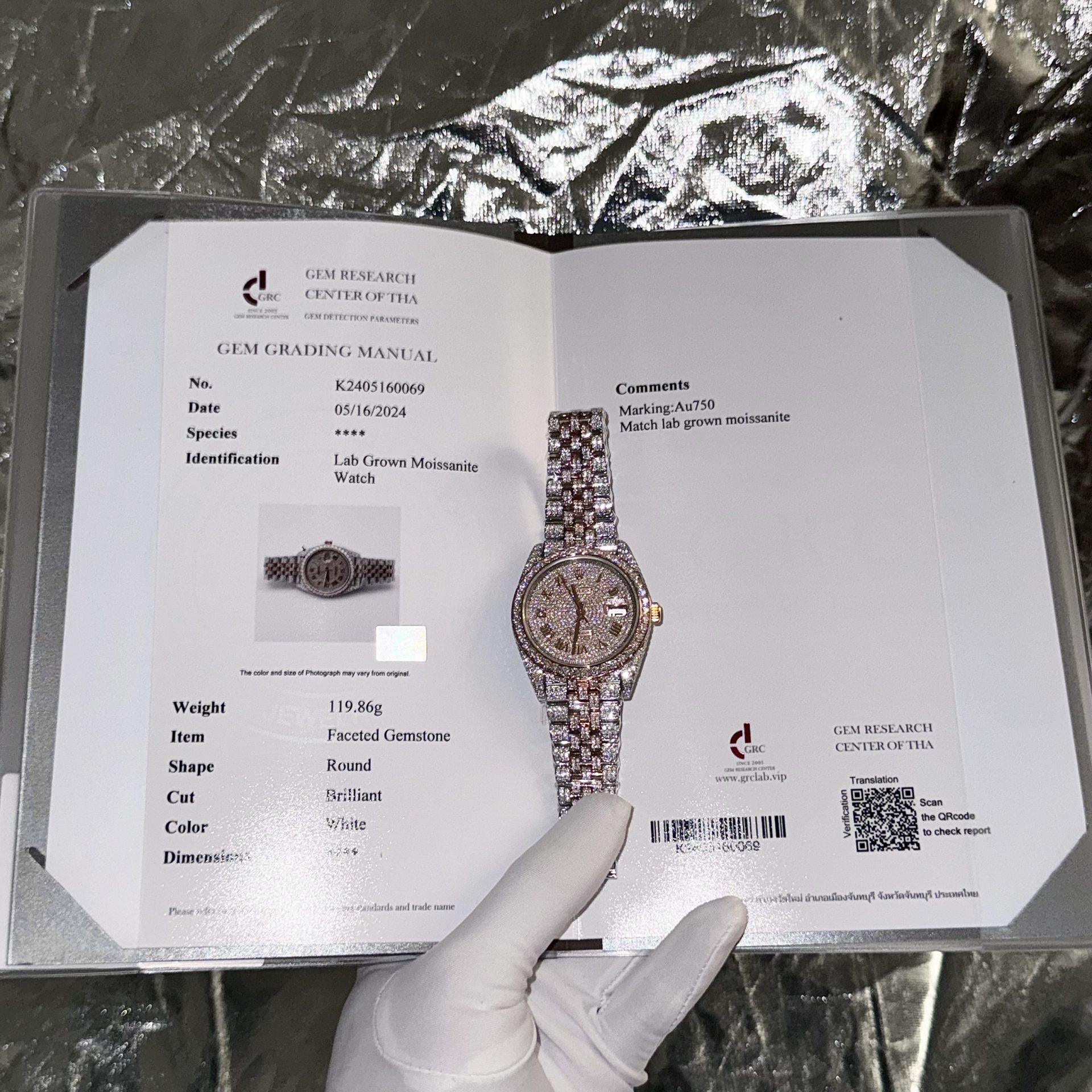 Rolex Super Clone 1:1 Watch DateJust With Full Diamond Moissanite Hong Kong 41mm - Image 8