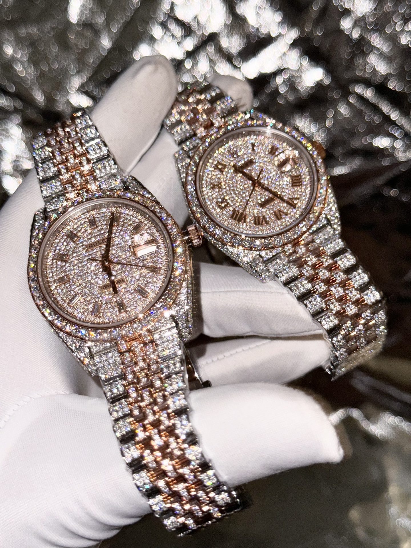 Rolex Super Clone 1:1 Watch DateJust With Full Diamond Moissanite Hong Kong 41mm - Image 3