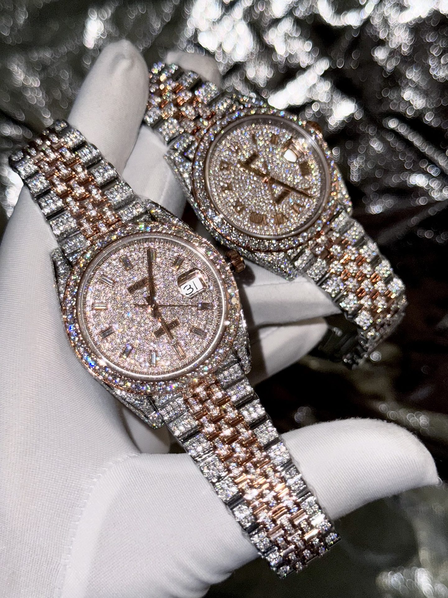 Rolex Super Clone 1:1 Watch DateJust With Full Diamond Moissanite Hong Kong 41mm - Image 2