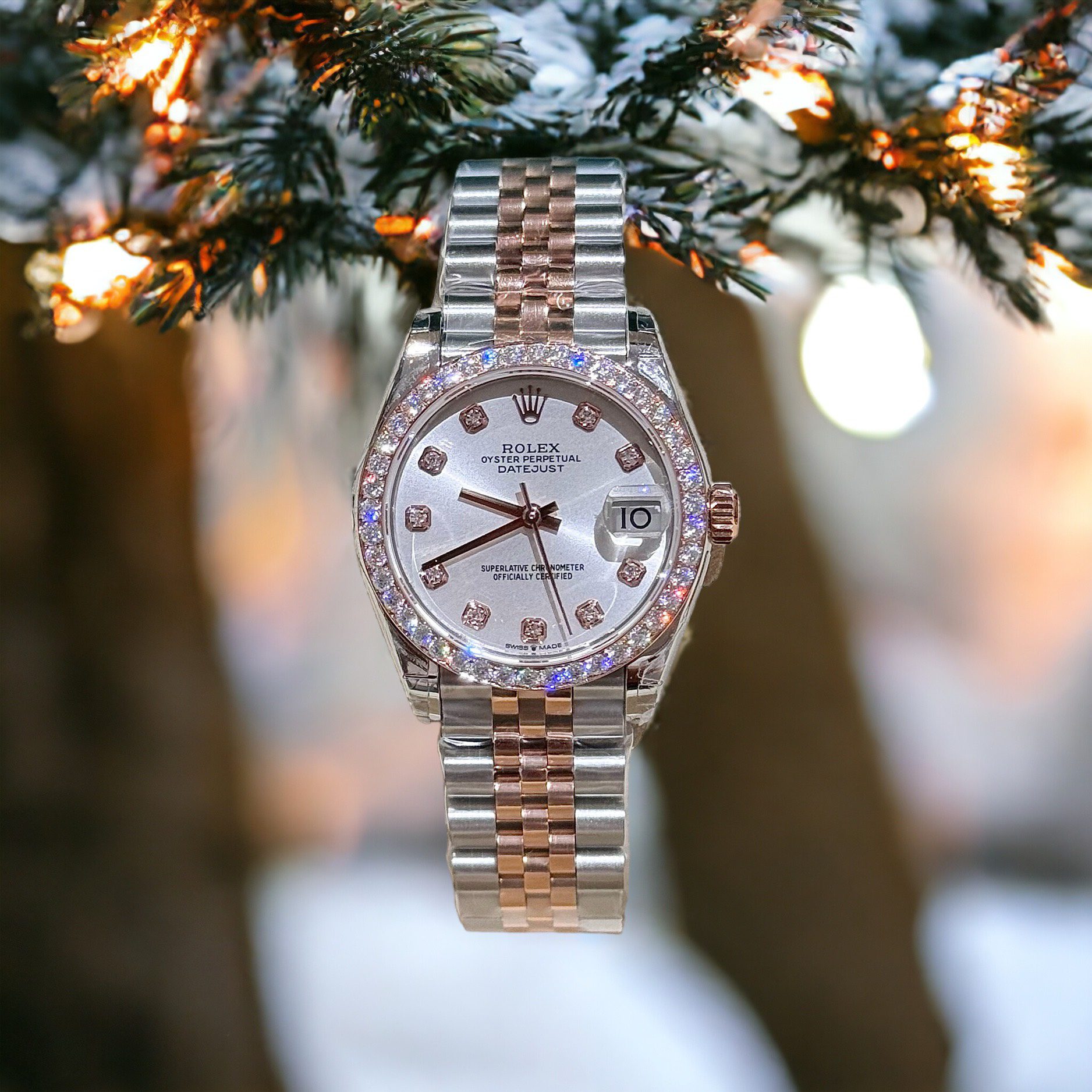 Rolex DateJust Moissanite Diamond White Dial Super Clone Watch Demi 31mm - Image 2