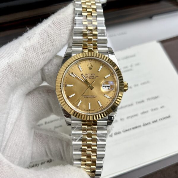 Dong Ho Rolex DateJust Fake Cao Cap Mat Vang Champagne EWF 36 41mm 2 scaled 1