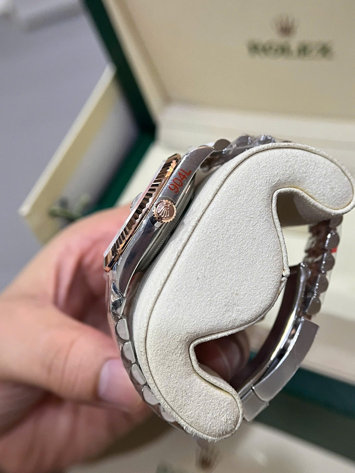 Rolex DateJust Dial Chocolate Super Clone Watch Custom Gold Wrapped GM Factory 41mm - Image 5