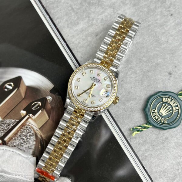 Dong Ho Rolex DateJust Mat So Xa Cu DemiGold Fake 11 31mm 5 1