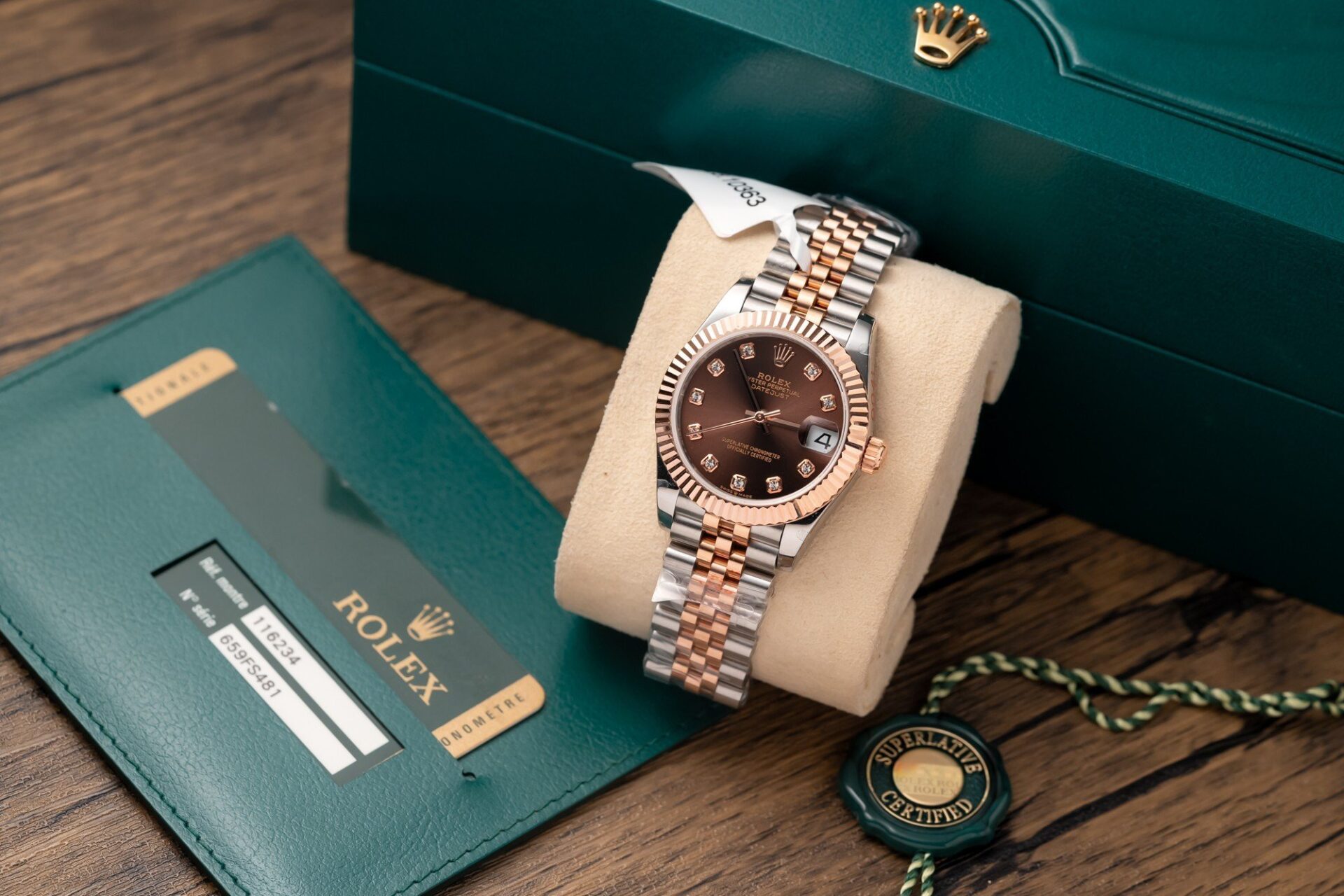 Rolex Super Clone DateJust Gold Wrapped Chocolate Dial 31mm