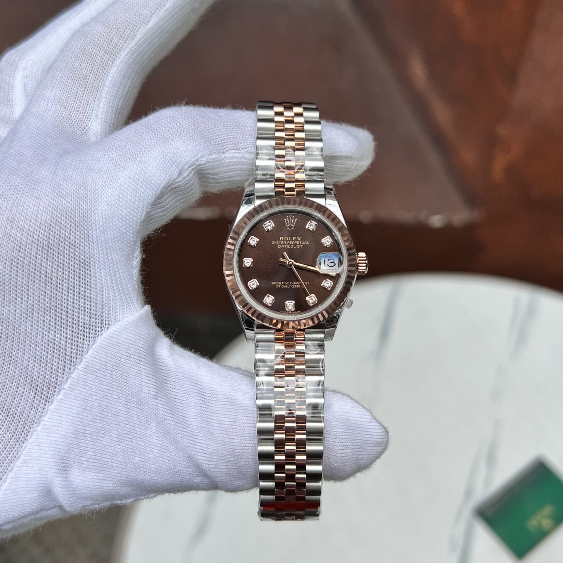 Rolex DateJust Super Clone Watch Chocolate Dial EW Factory 31mm - Image 2