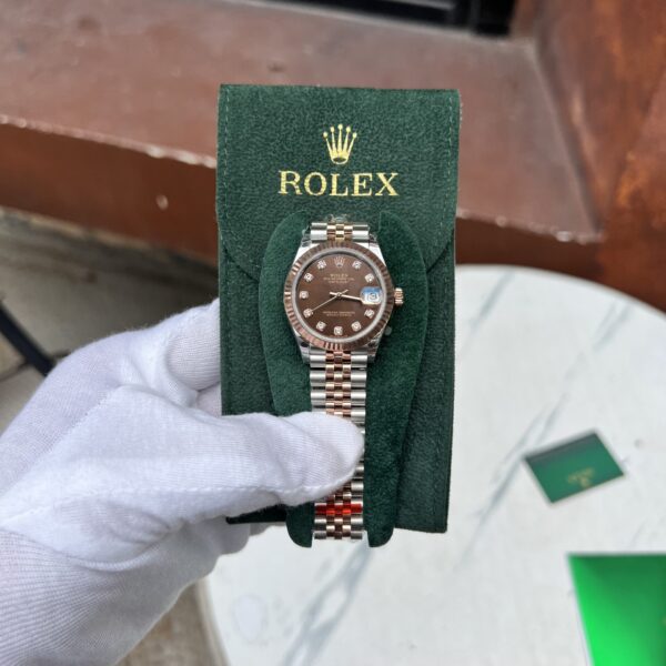 Dong Ho Rolex DateJust Nu Mat Chocolate Fake 11 Nha May EW 31mm 2 1