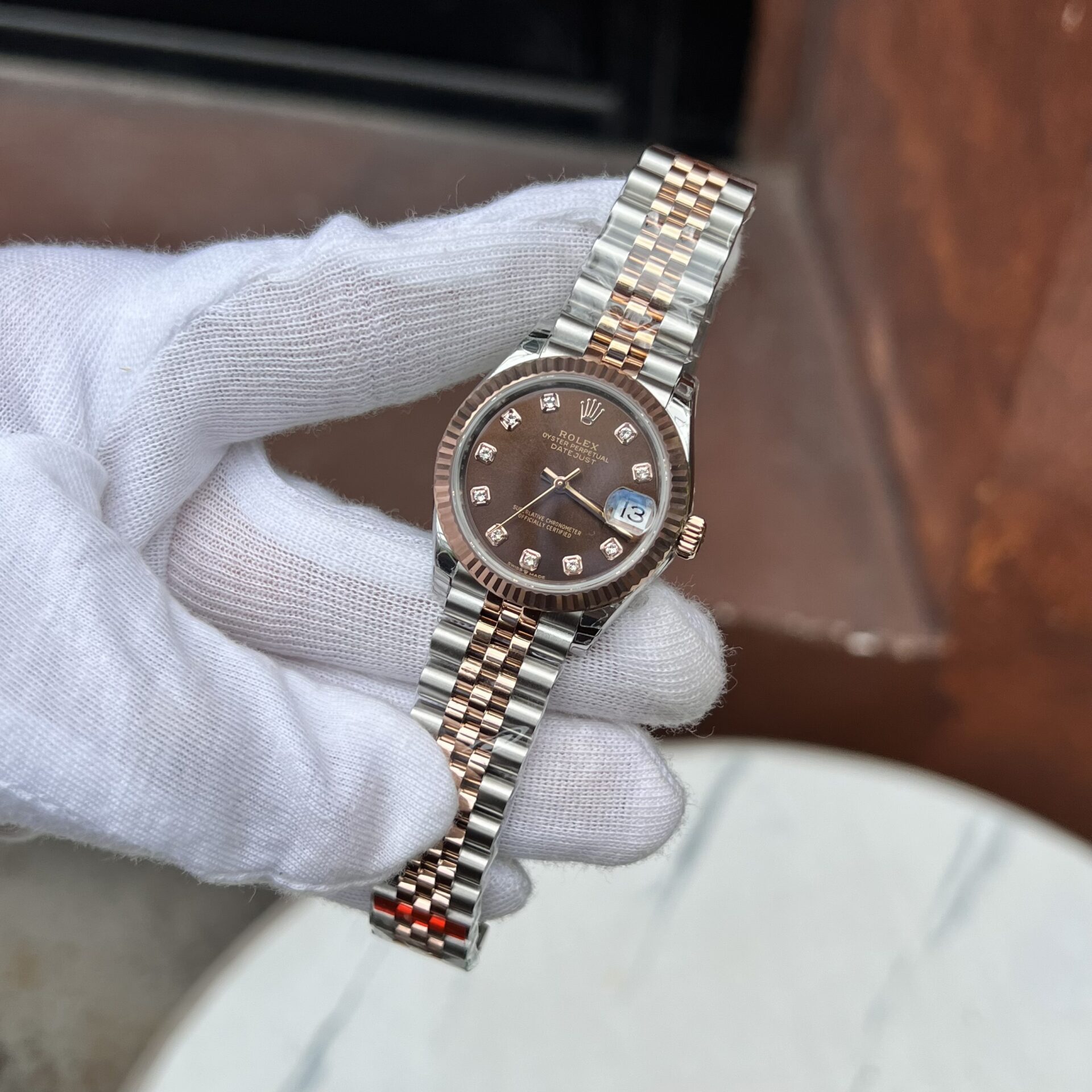 Rolex DateJust Super Clone Watch Chocolate Dial EW Factory 31mm - Image 3