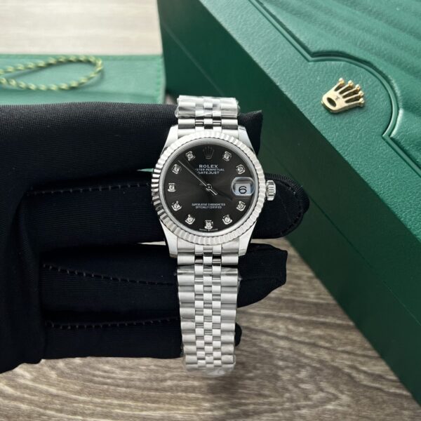 Dong Ho Rolex DateJust Nu Mat Xam Chai Tia Replica 11 31mm 3 scaled 1