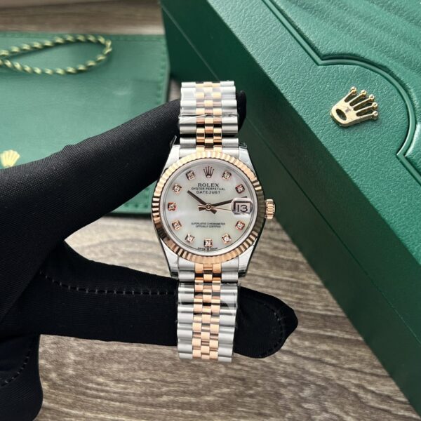 Dong Ho Rolex DateJust Nu Vang Hong Coc So Dinh Da 31mm 3 scaled 1