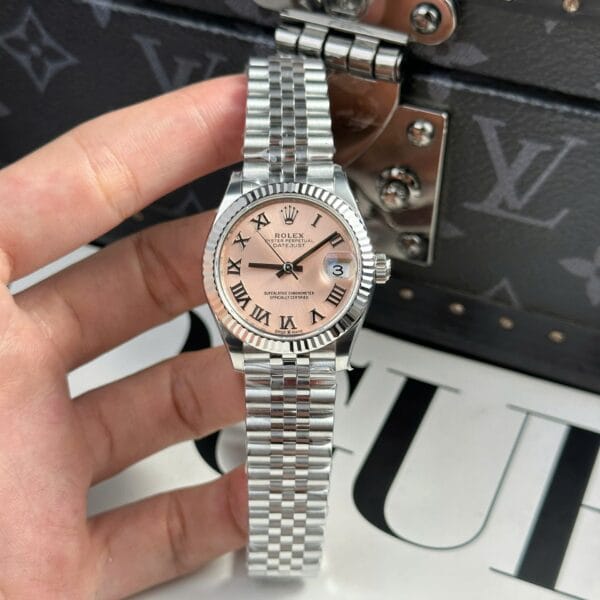 Dong Ho Rolex DateJust Rep 11 Cao Cap Mat Hong Coc So La Ma Xuong THB 31mm 6 1