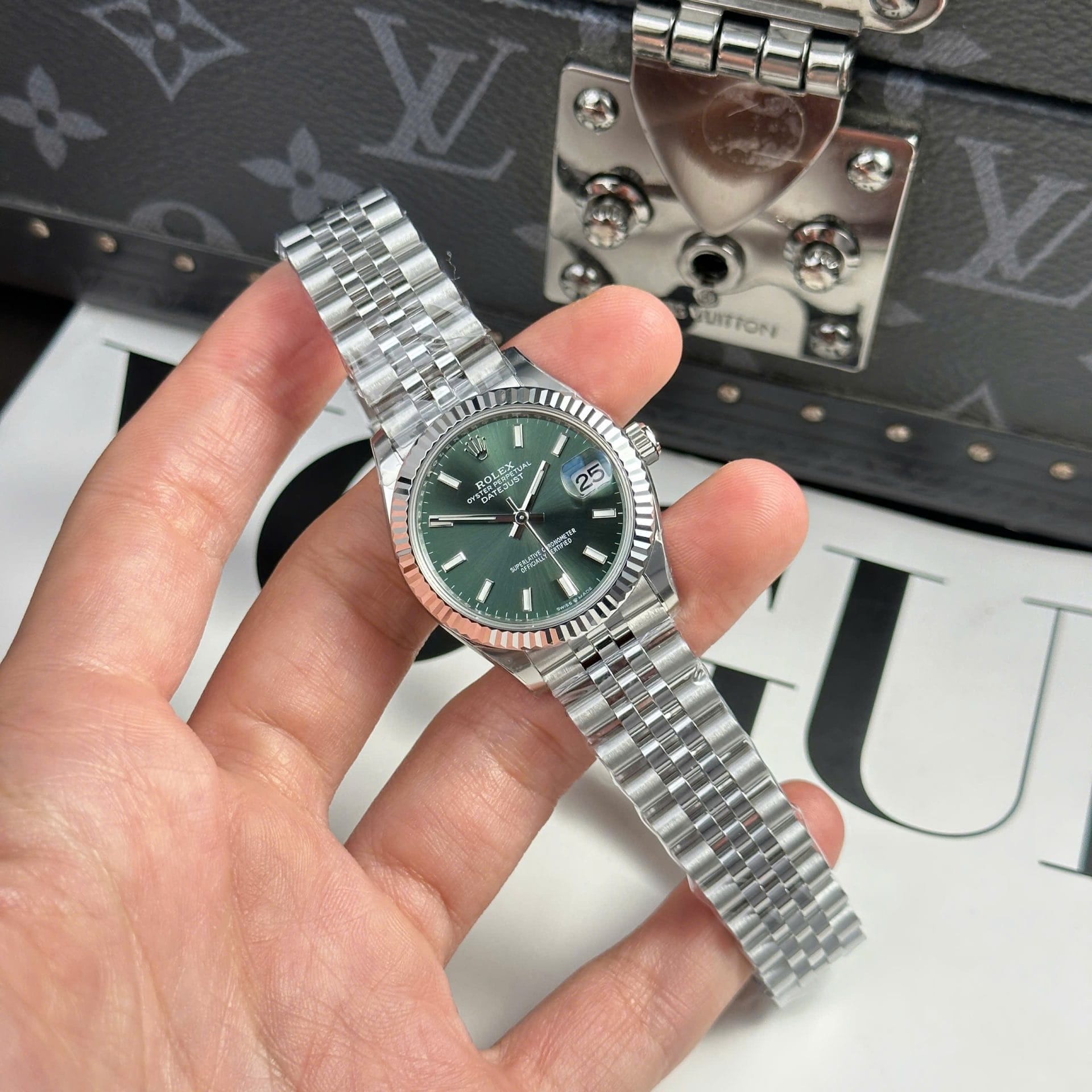 Rolex DateJust Super Clone Watch Dial Green Jubilee Strap THB Factory 31mm - Image 2
