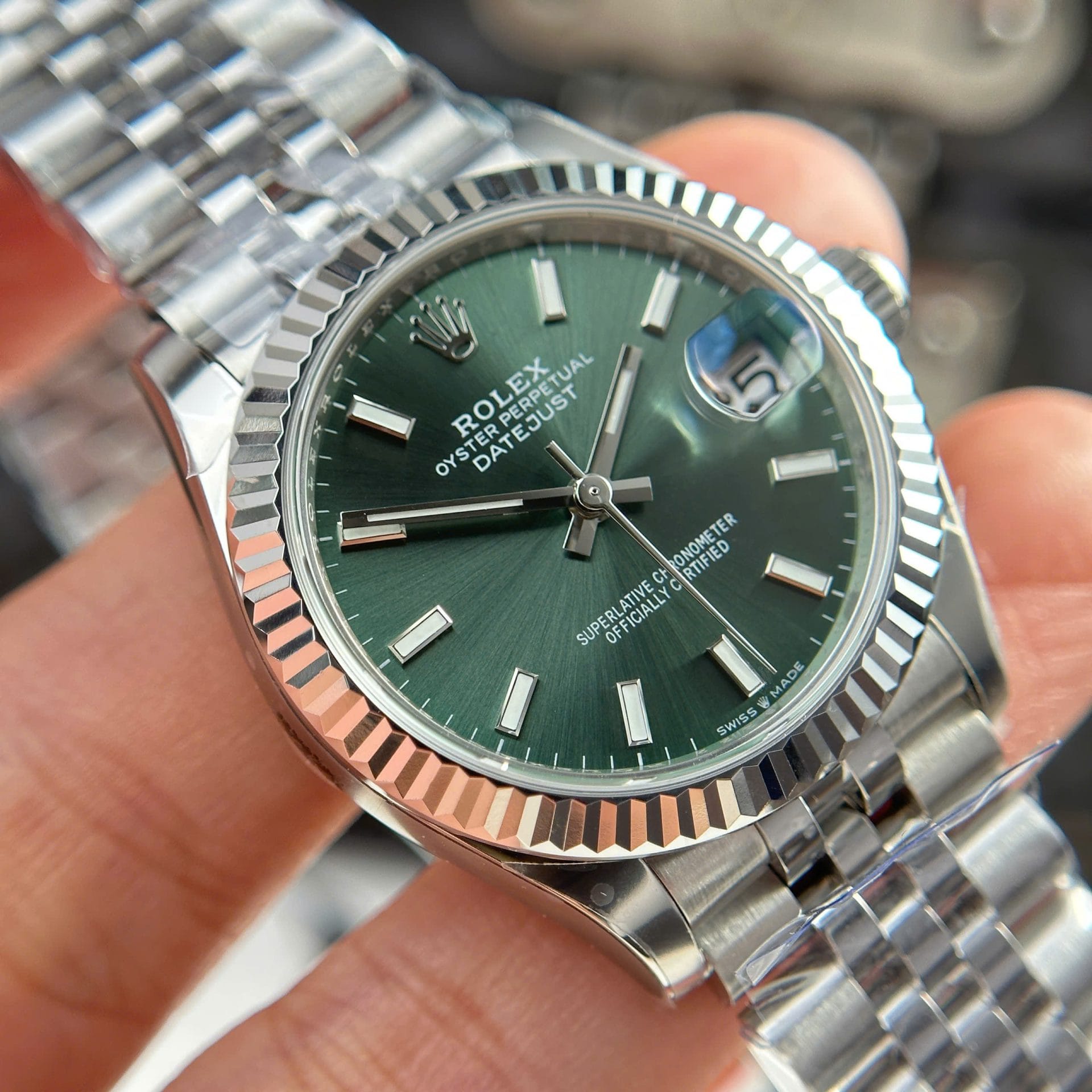 Rolex DateJust Super Clone Watch Dial Green Jubilee Strap THB Factory 31mm - Image 5