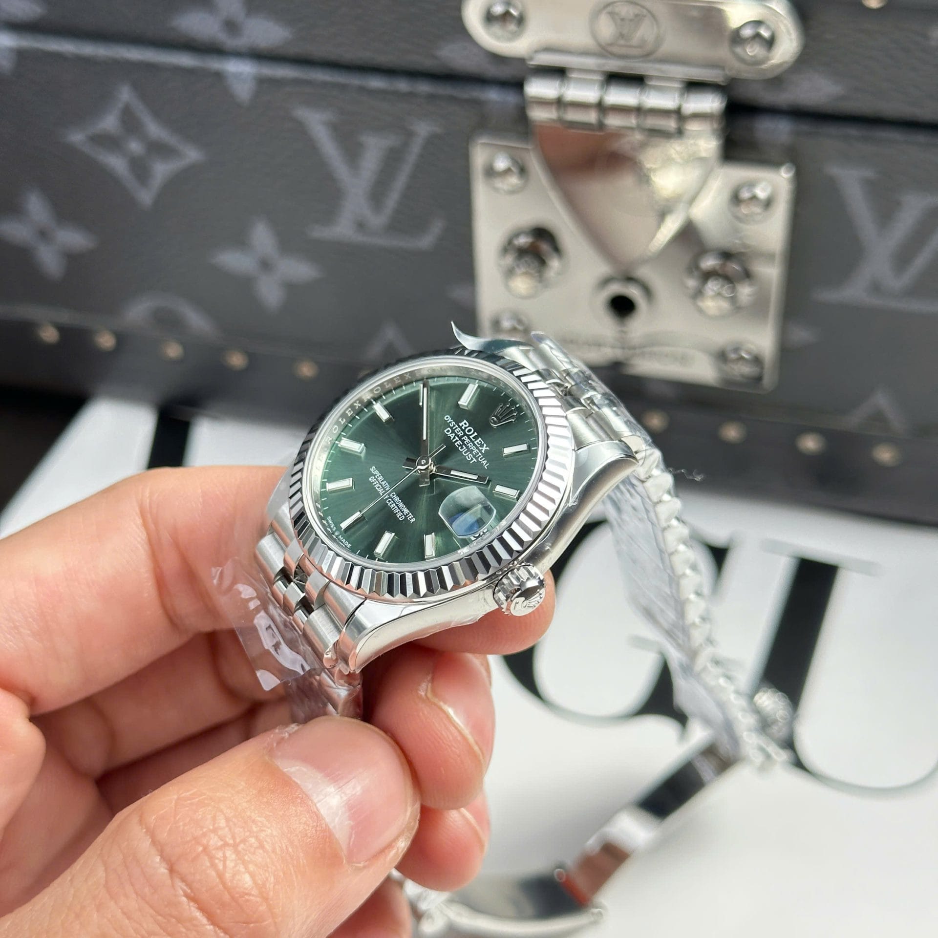 Rolex DateJust Super Clone Watch Dial Green Jubilee Strap THB Factory 31mm - Image 4
