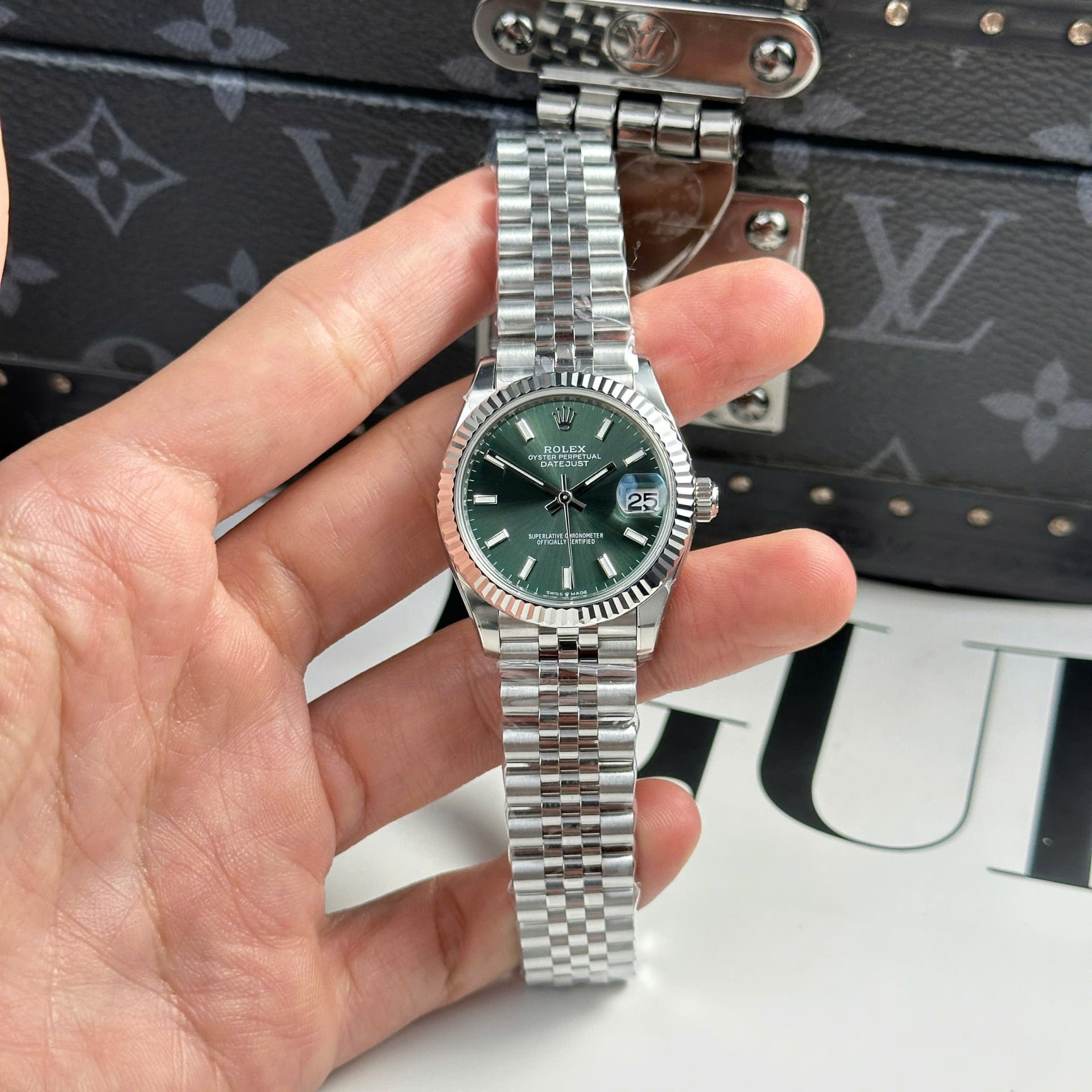Rolex DateJust Super Clone Watch Dial Green Jubilee Strap THB Factory 31mm