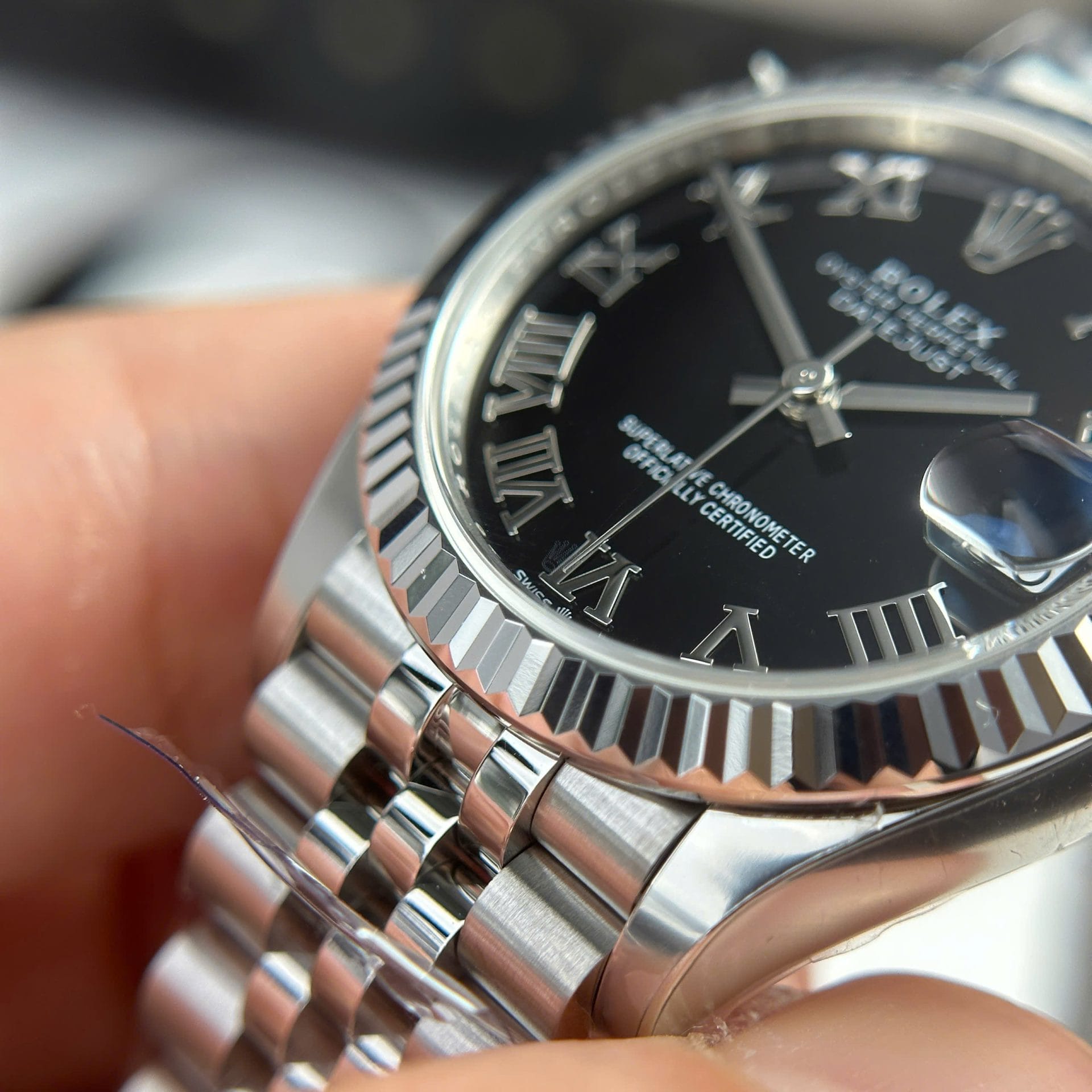 Rolex DateJust Replica 11 Watch Dial Black Jubilee Strap THB Factory 31mm - Image 6