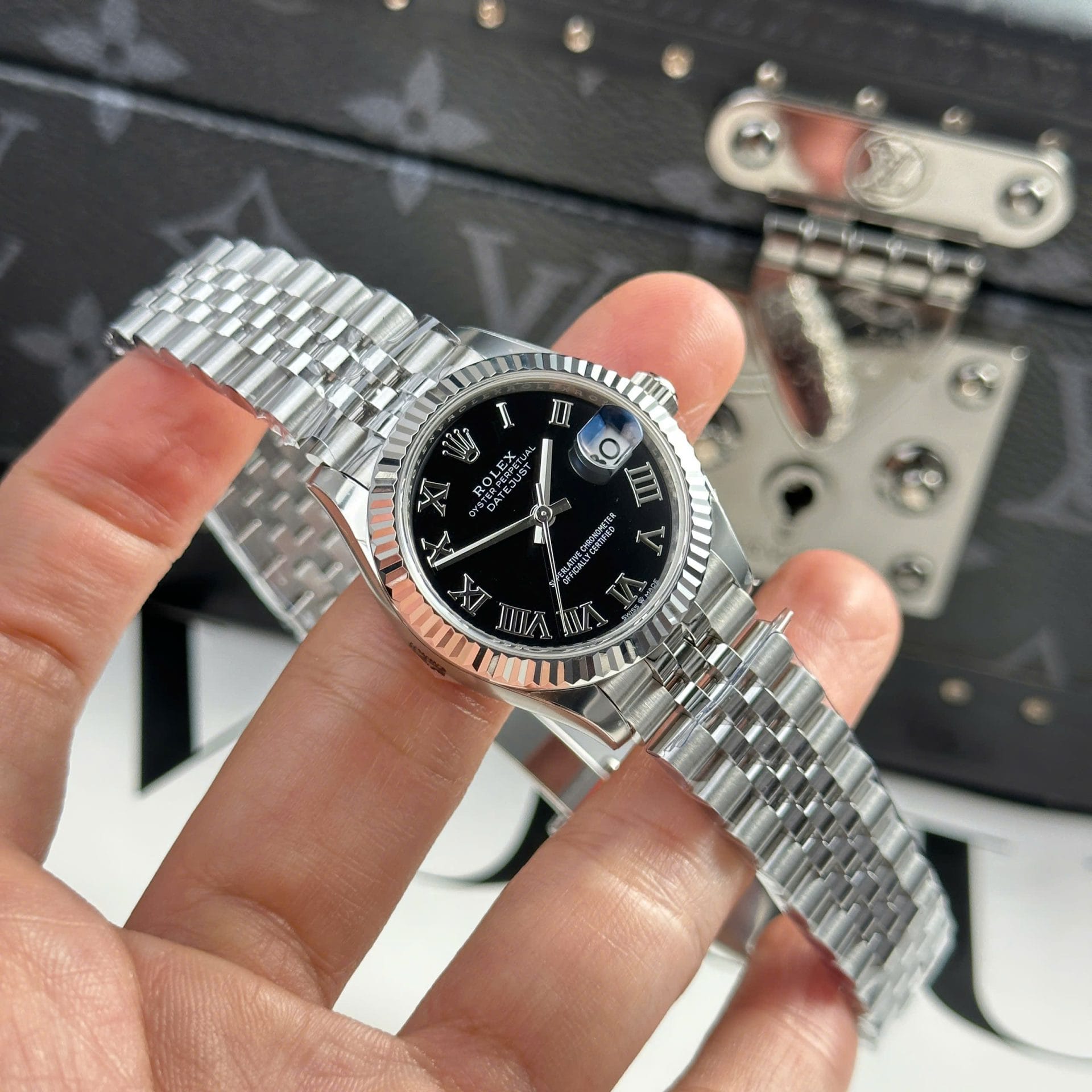 Rolex DateJust Replica 11 Watch Dial Black Jubilee Strap THB Factory 31mm - Image 3