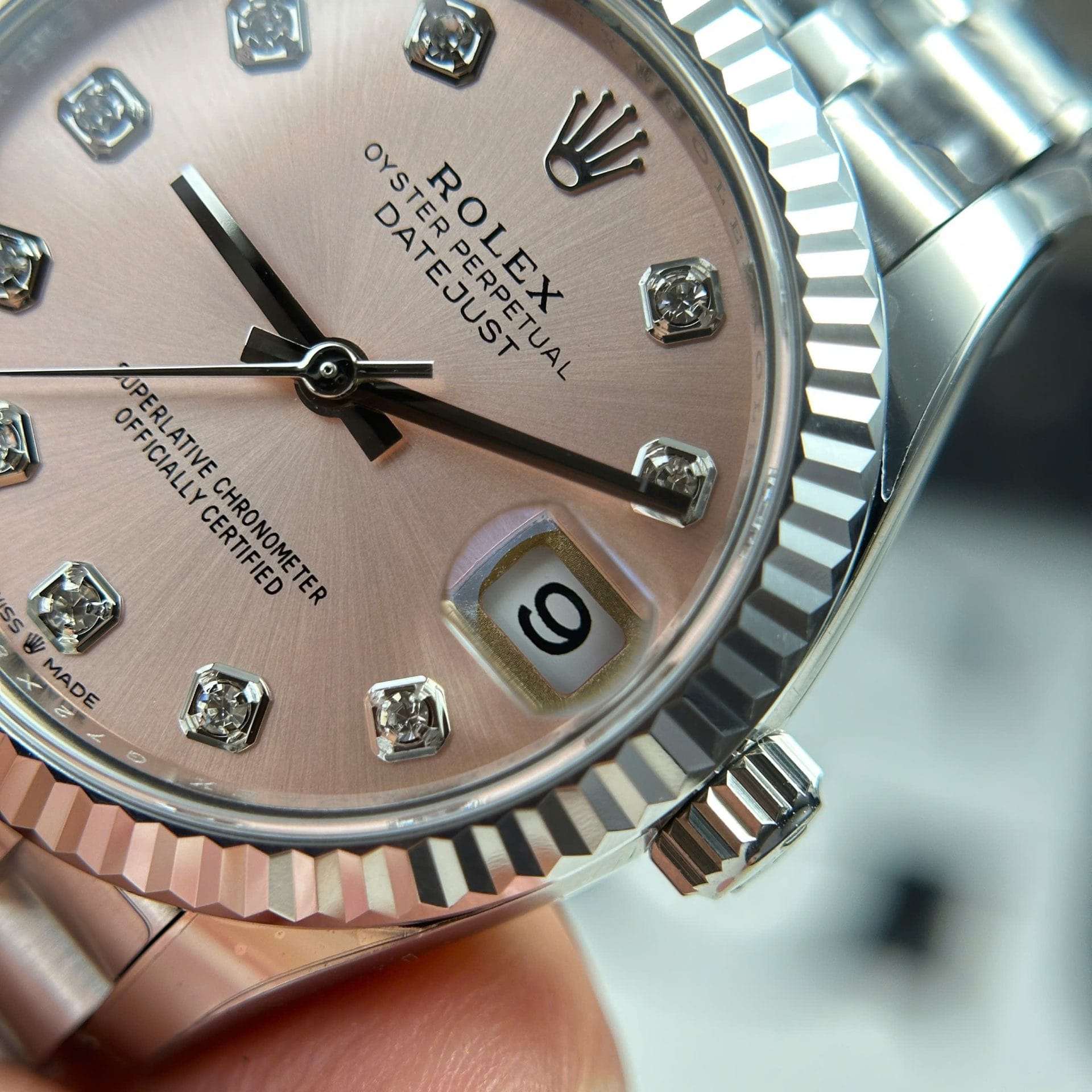 Rolex DateJust Super Clone Watch Dial Pink Jubilee Strap THB Factory 31mm - Image 6