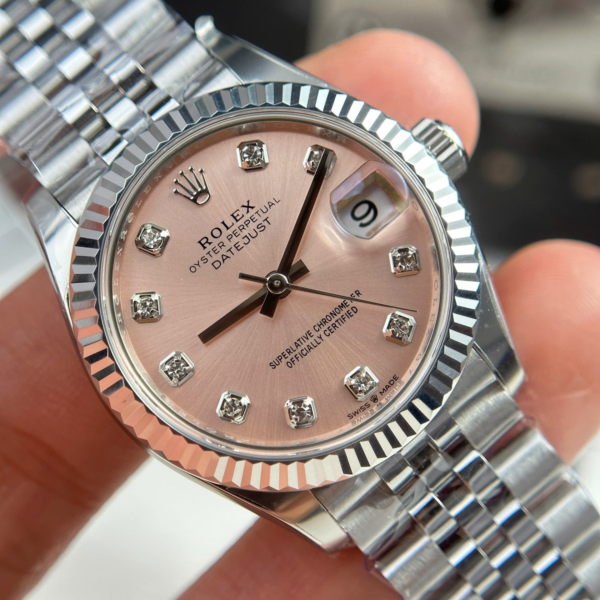 Rolex DateJust Super Clone Watch Dial Pink Jubilee Strap THB Factory 31mm - Image 5