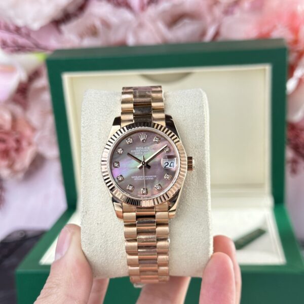 Dong Ho Rolex DateJust Rose Gold 178275 Nu Mat Xa Cu Tim Replica 11 31mm 3 1