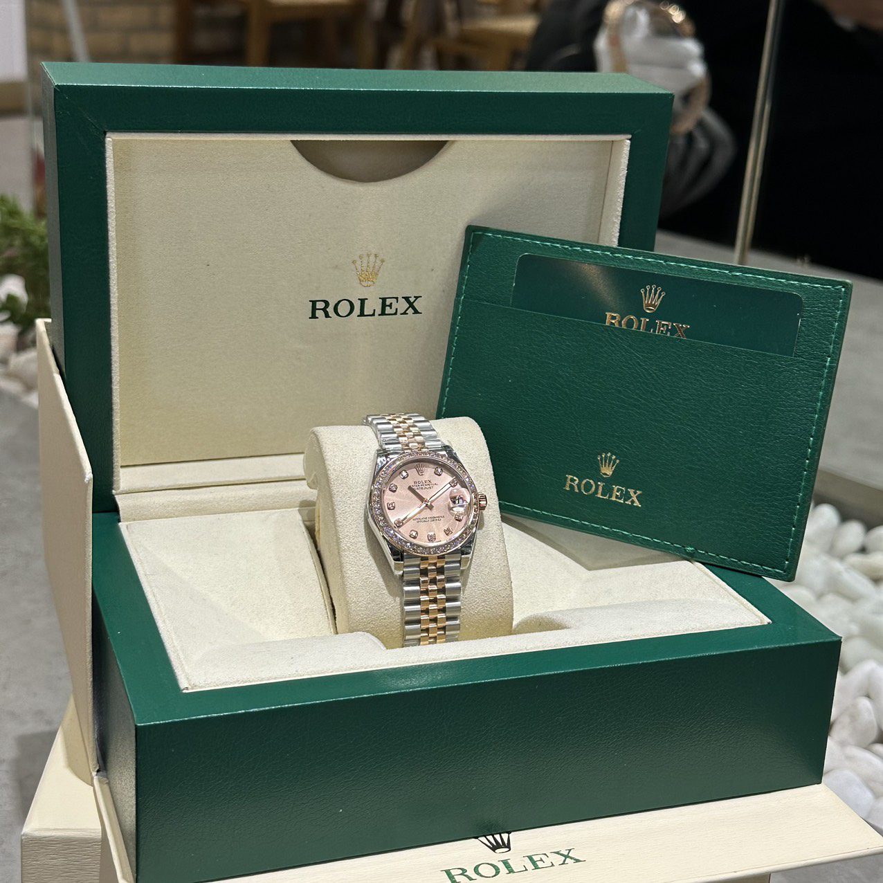 Rolex DateJust Women’s High Quality Super Clone Sunburt Dial Jubilee Strap 31mm - Image 2