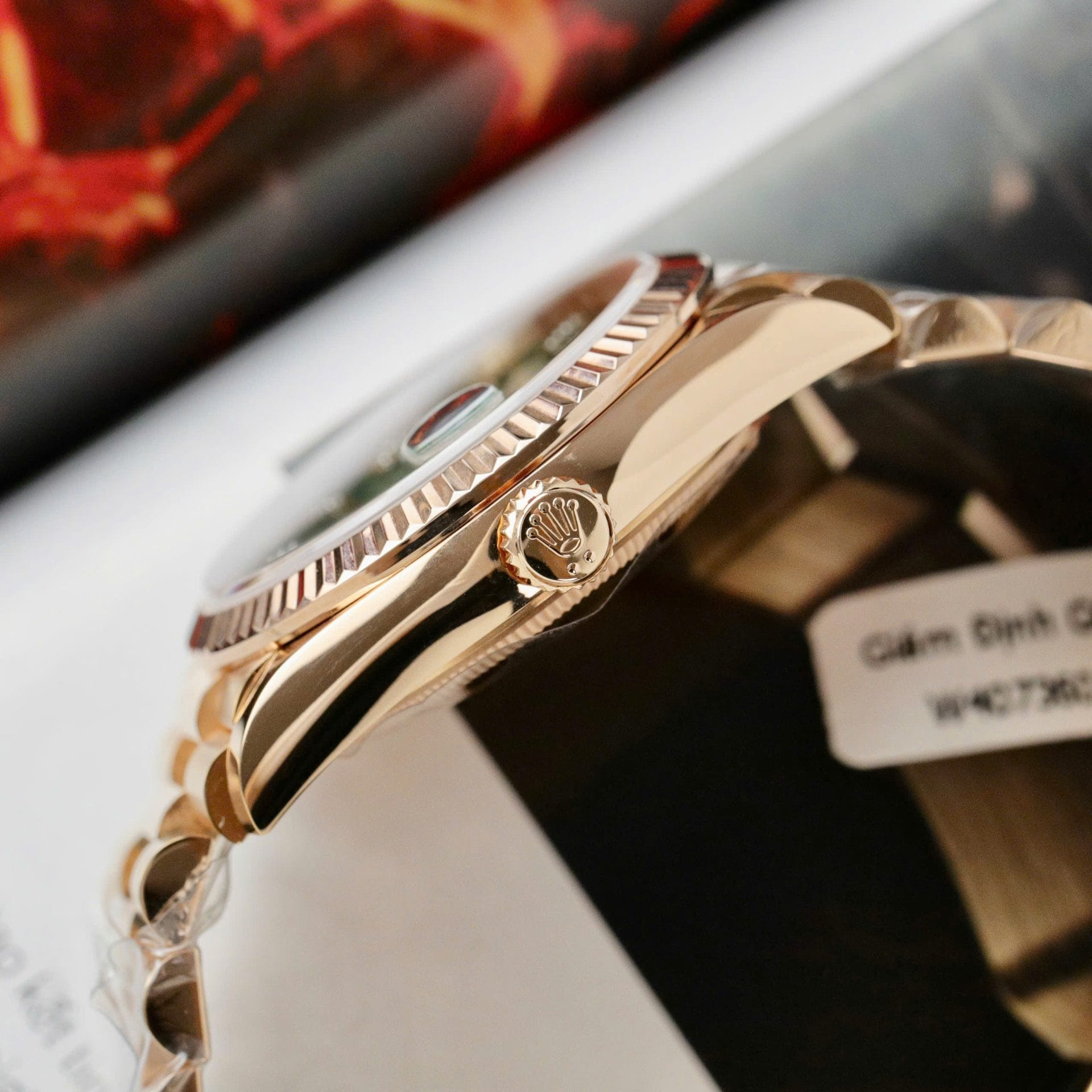 Rolex Day-Date 128235 Dial Aventurine Super Clone Watch Custom Gold Wrapped 36mm - Image 9