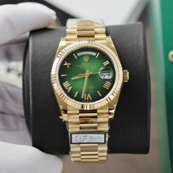 Dong Ho Rolex Day Date 128238 Rep 11 Mau Xanh La Ombre Trong Luong 158gram Nha May QF 36mm 2 1