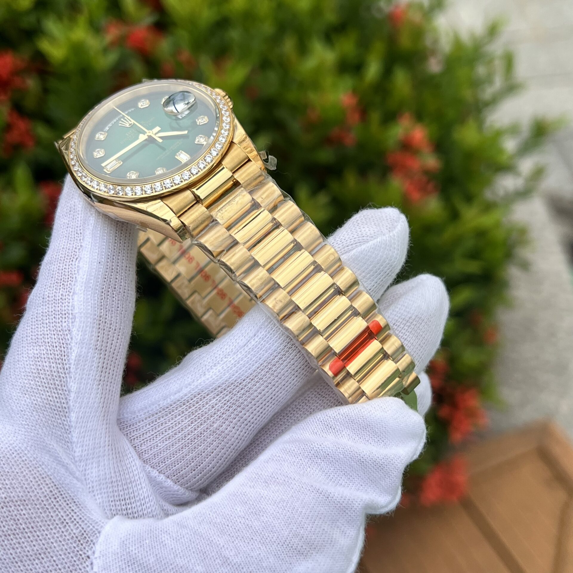Rolex Day-Date 128348RBR Ombre Green Dial Super Clone Watch EW 36mm - Image 6