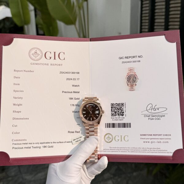Dong Ho Rolex Day Date 228235 Boc Vang 18K Mat Chocolate GM 176 Gram 5 1