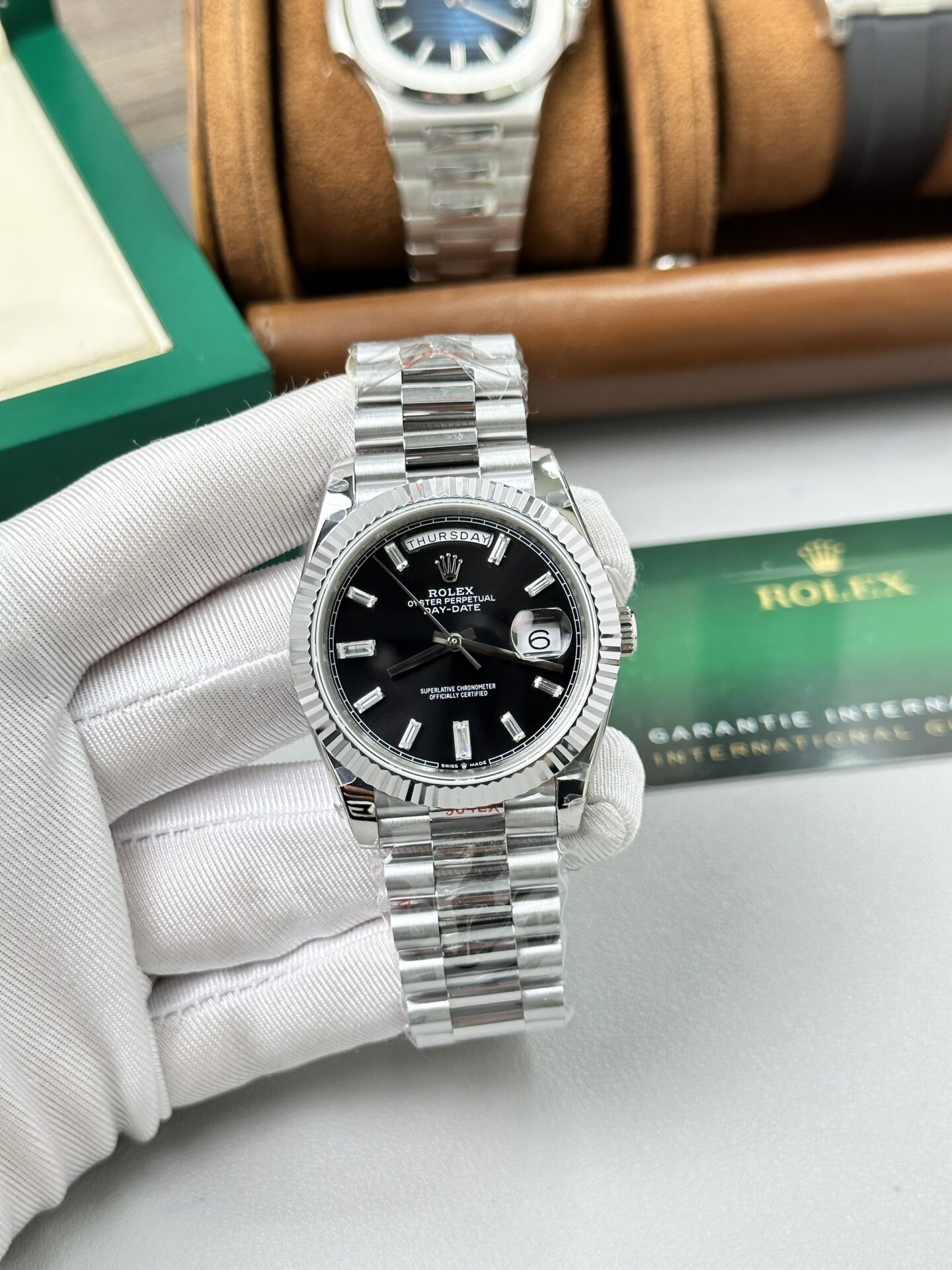 Rolex Day-Date 228236 Super Clone Weight 167gr Black Dial GM Factory 40mm