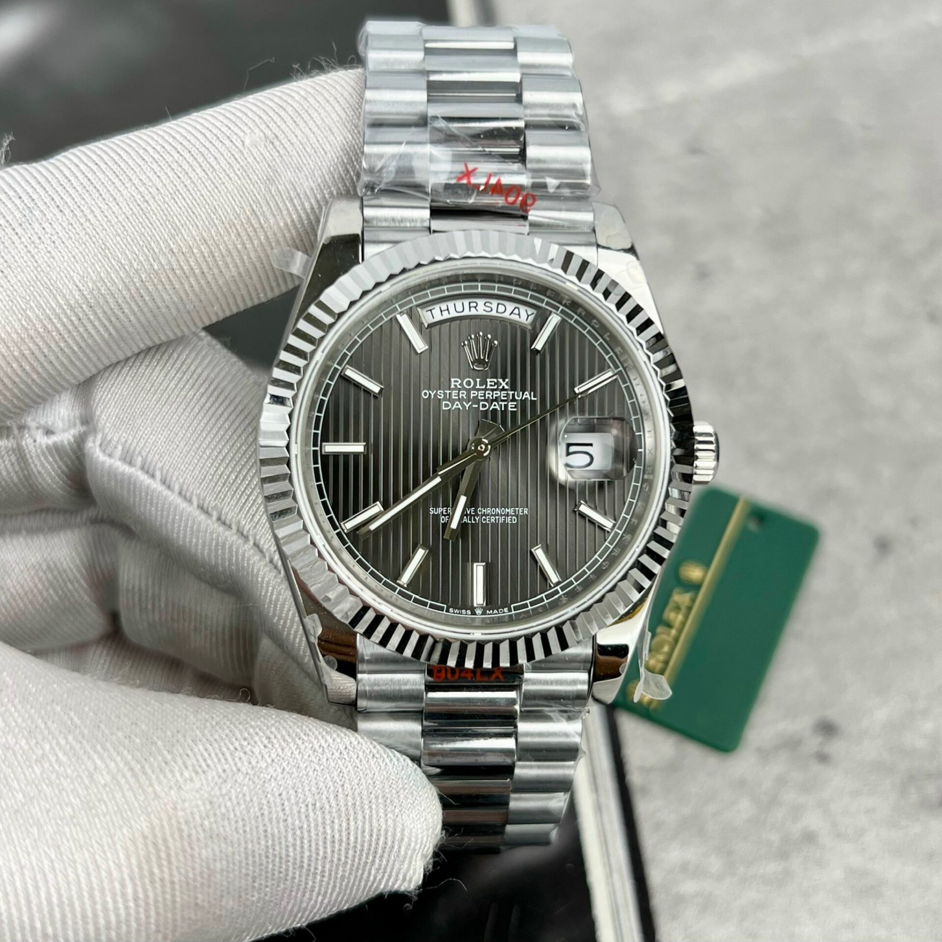 Rolex Day-Date 228236 Super Clone 11 Watch Grey Dial GM Factory 40mm