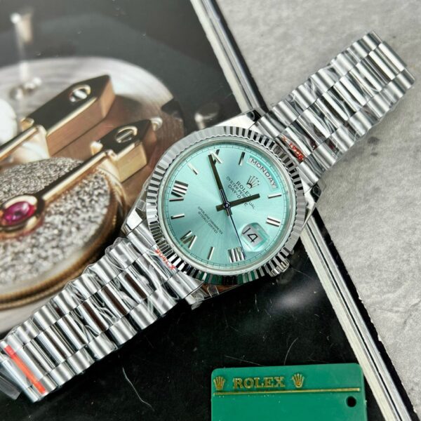 Dong Ho Rolex Day Date 228236 Replica 11 Mat Xanh Bang Nha May GM 40mm 1 1