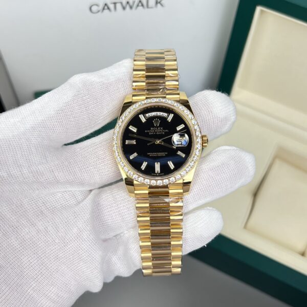 Dong Ho Rolex Day Date Boc Vang 18K Mat So Den GM V2 7 1