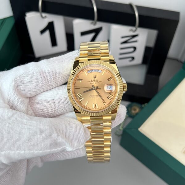 Dong Ho Rolex Day Date Boc Vang Mat So Vang Champagne GM V2 9 1