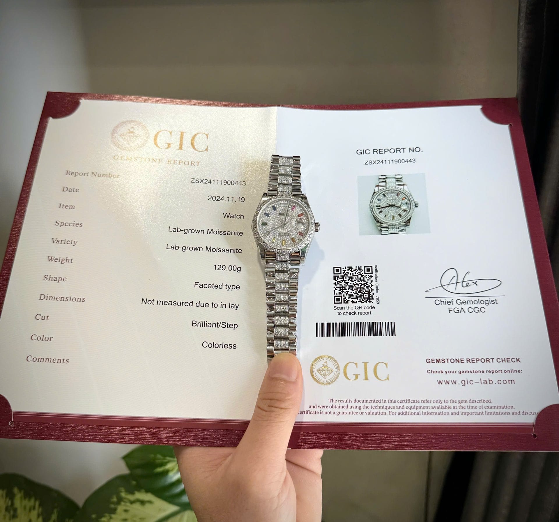 Rolex Day-Date Super Clone Watch Custom Moissanite Diamonds 36mm