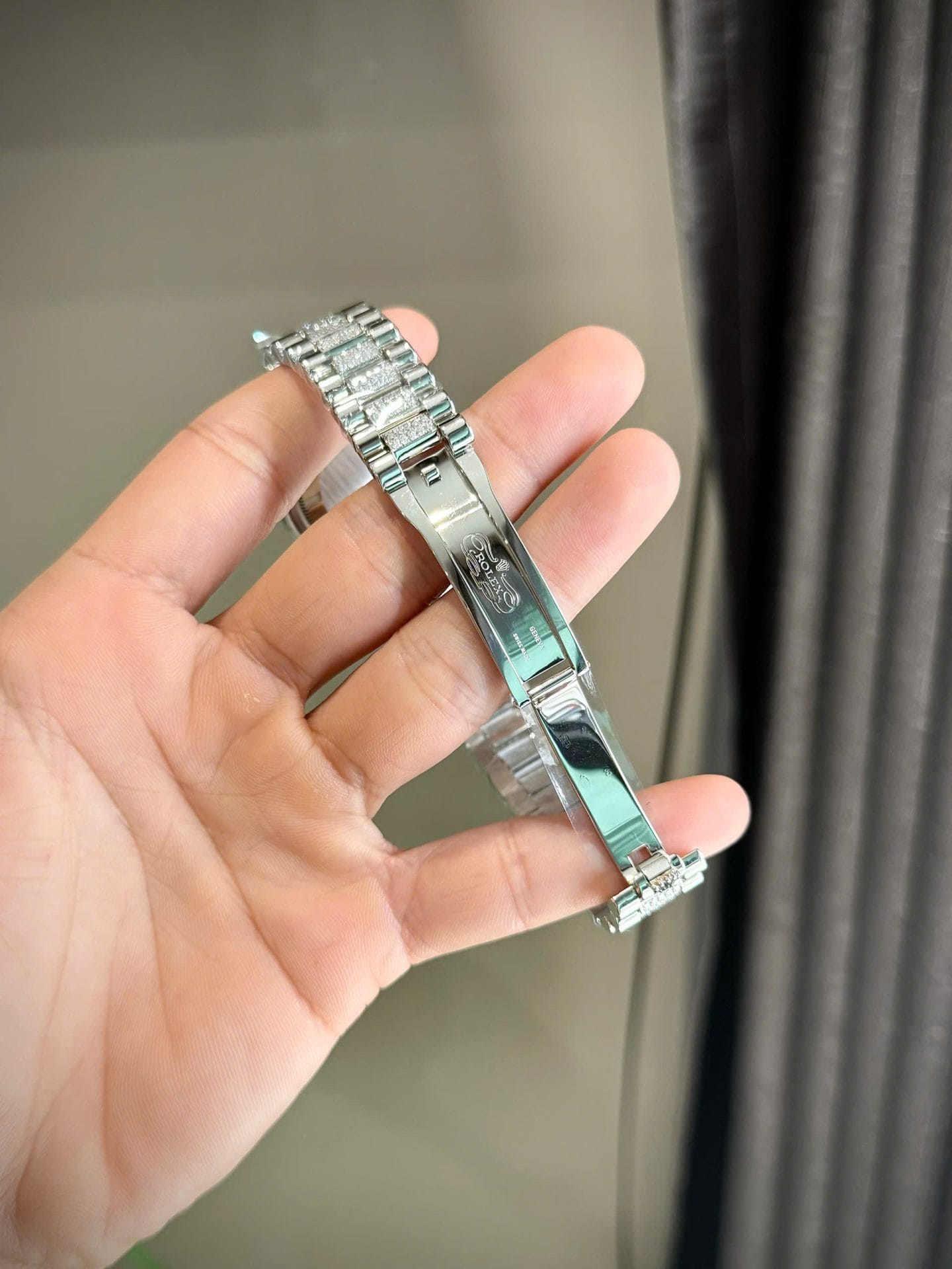 Rolex Day-Date Super Clone Watch Custom Moissanite Diamonds 36mm - Image 6
