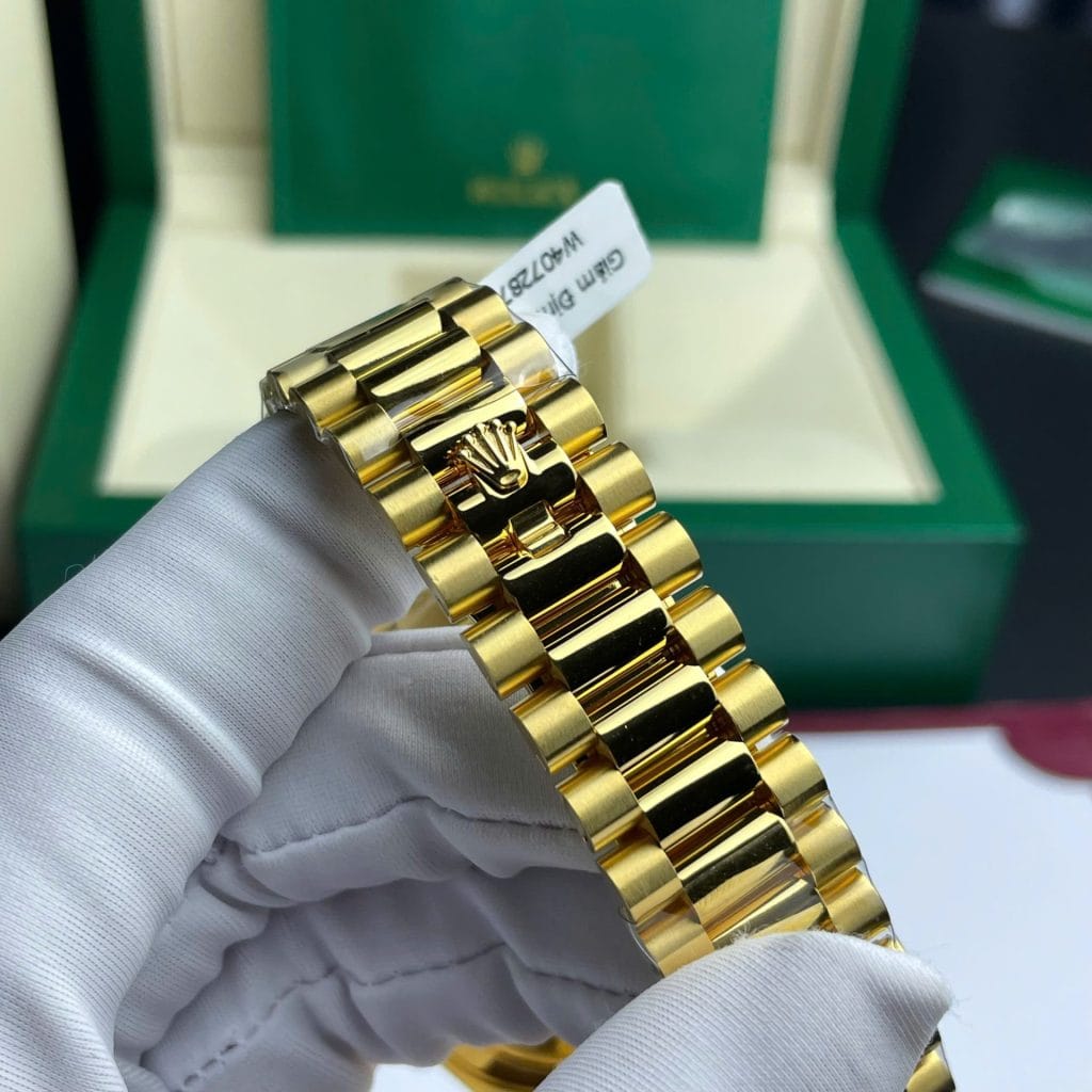 Rolex Day-Date Super Clone Watch Ruby Red + Moissanite Diamonds Gold Wrapped GM Factory 40mm - Image 9