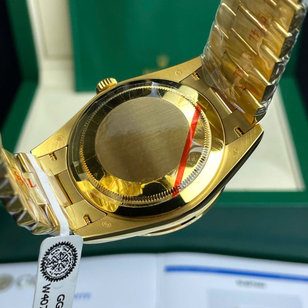 Rolex Day-Date Super Clone Watch Ruby Red + Moissanite Diamonds Gold Wrapped GM Factory 40mm - Image 8