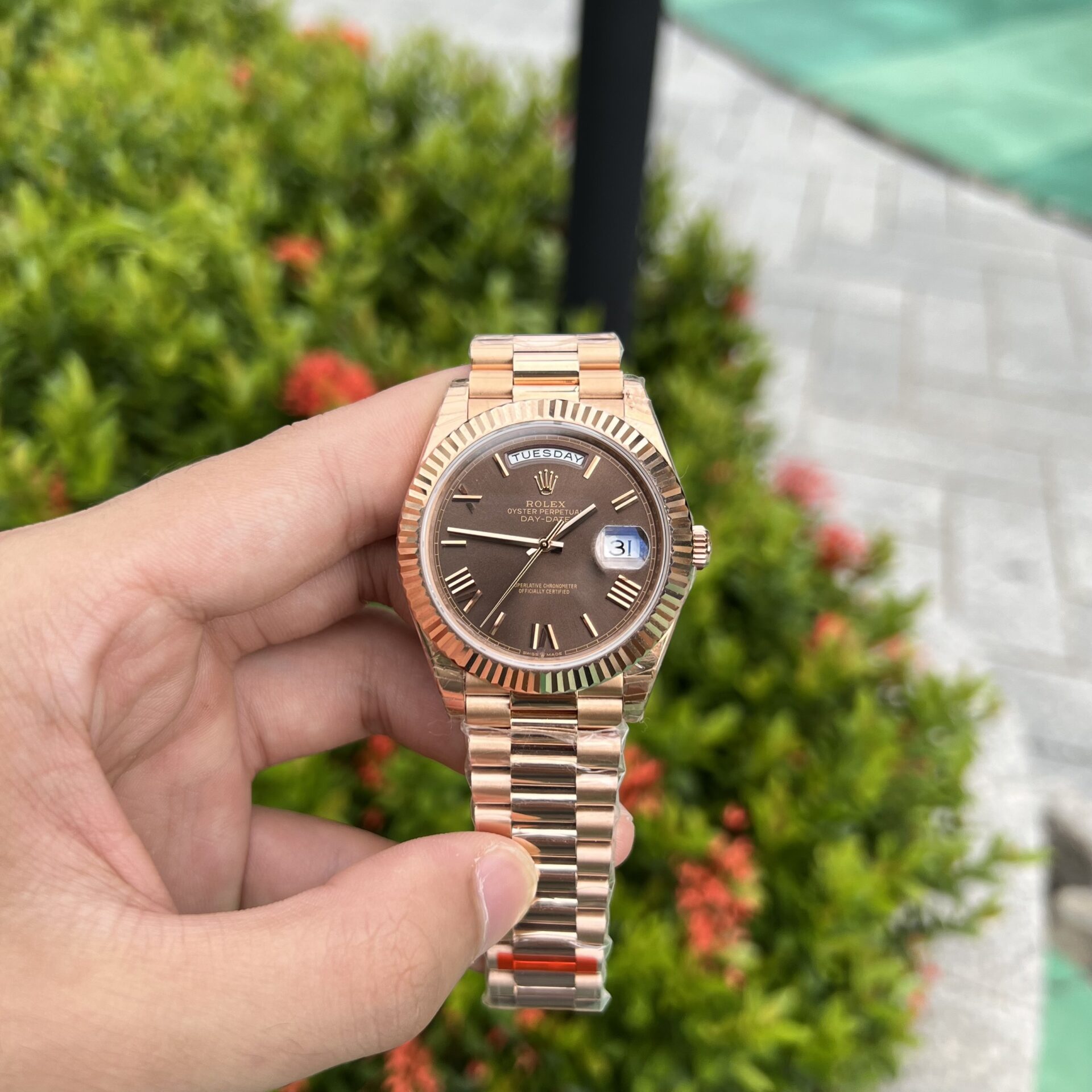 Rolex Day-Date Super Clone 1:1 Watch Chocolate Dial EW Factory 40mm