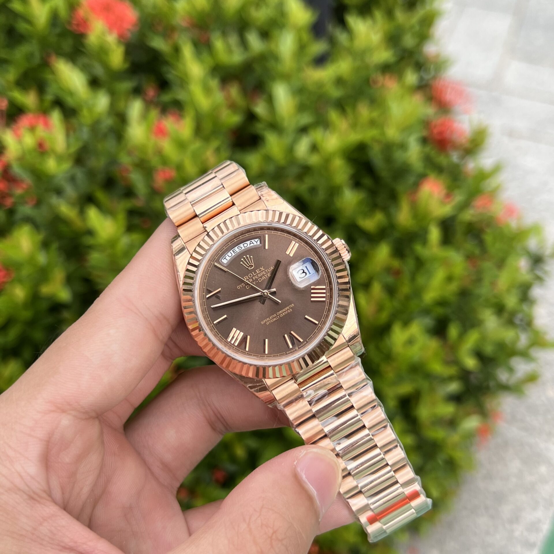 Rolex Day-Date Super Clone 1:1 Watch Chocolate Dial EW Factory 40mm - Image 2
