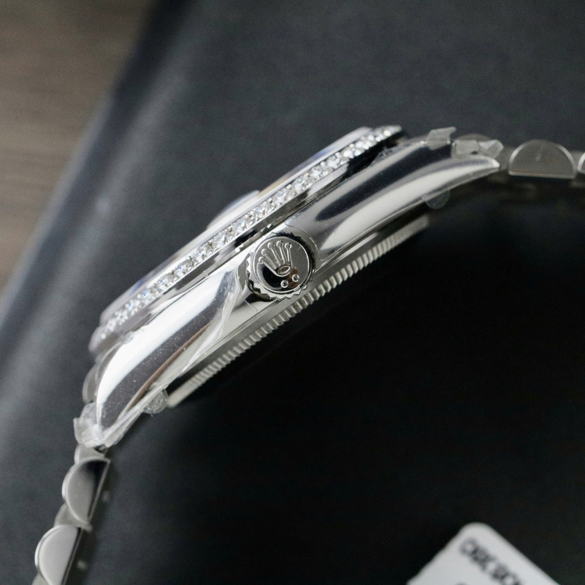 Rolex Day-Date Dial MOP Super Clone Watch Custom Moissanite Diamonds 36mm - Image 7