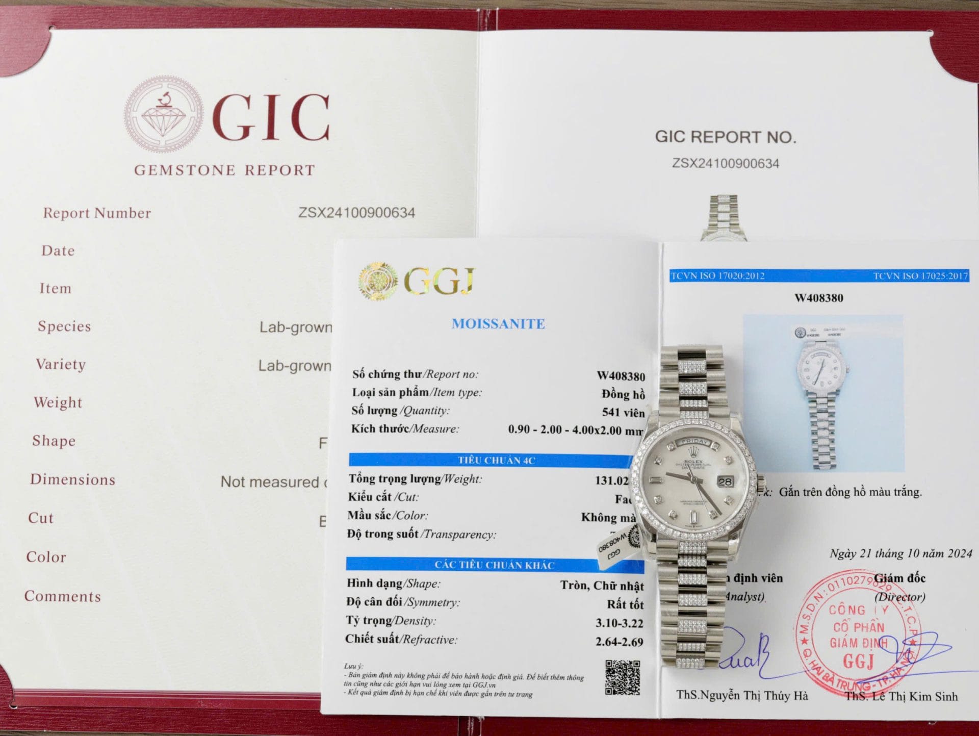 Rolex Day-Date Dial MOP Super Clone Watch Custom Moissanite Diamonds 36mm