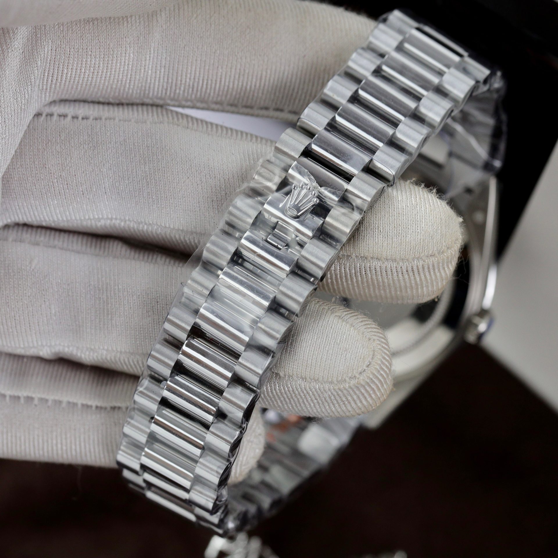 Rolex Super Clone Watch Day-Date Dial Meteorite Number Pile Diamond Moissanite 40mm - Image 11