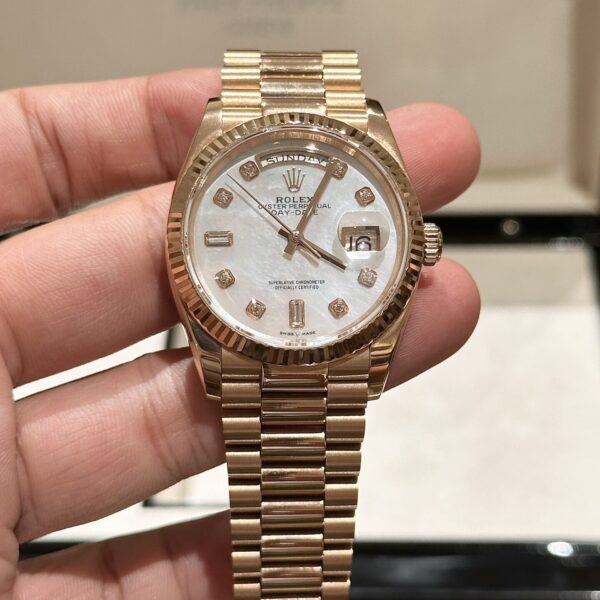 Dong Ho Rolex Day Date Mat Xa Cu RoseGold Fake 11 EW 36mm 1 1