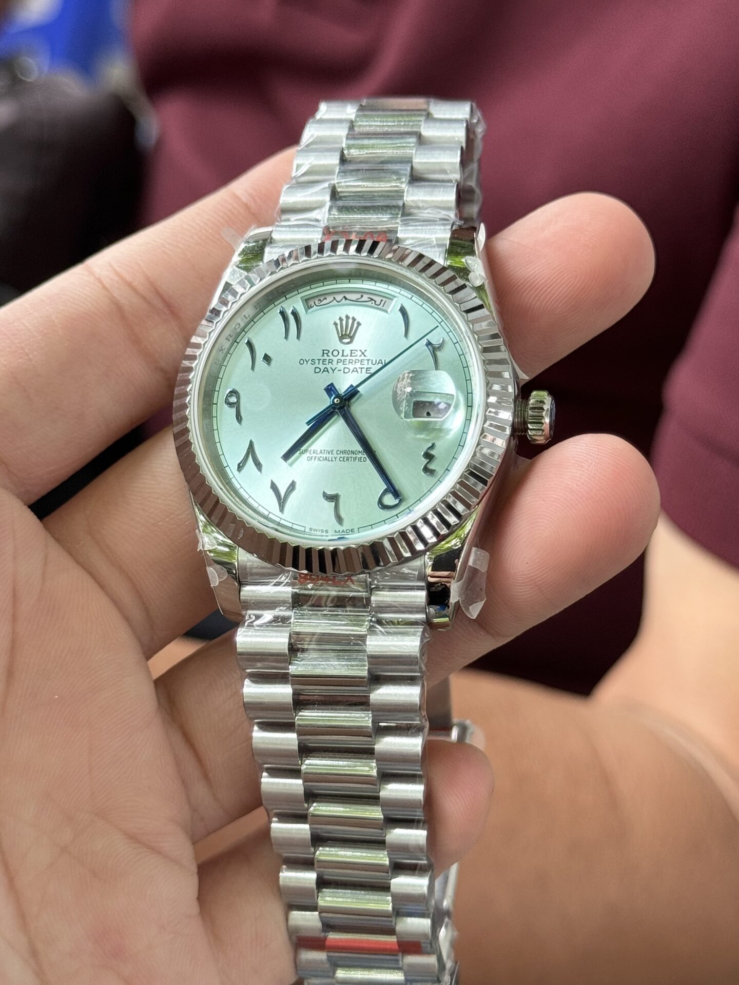 Rolex Day-Date Super Clone Watch Blue Dial Arabic Markers GM V2 40mm - Image 3