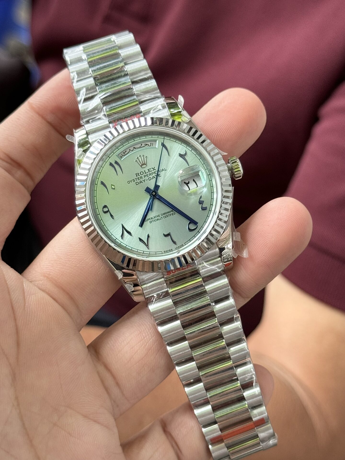 Rolex Day-Date Super Clone Watch Blue Dial Arabic Markers GM V2 40mm - Image 2